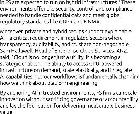 in FS are expected to run on hybrid infrastructures.5 These environments offer the security, control, and compliance ...